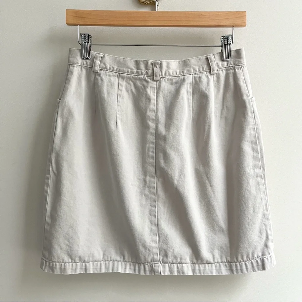 [gap] 100% cotton button front mini skirt light khaki S